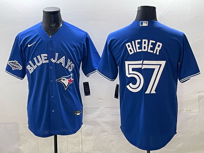 Men Toronto Blue Jays #57 Bieber Blue 2026 Nike Game MLB Jersey 002